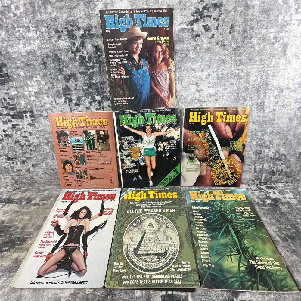 High Times Magazine Lot 7 Vintage 1976 1979 Marijuana Counterculture Rare